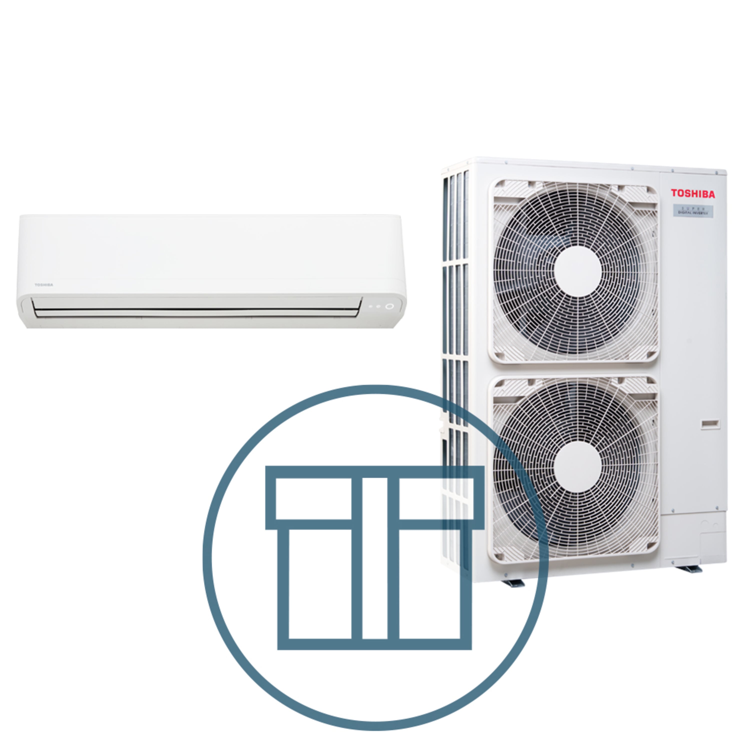 Super Digital Inverter 1103 m/ kompakt veggmodell, systempakke luft-luft varmepumpe