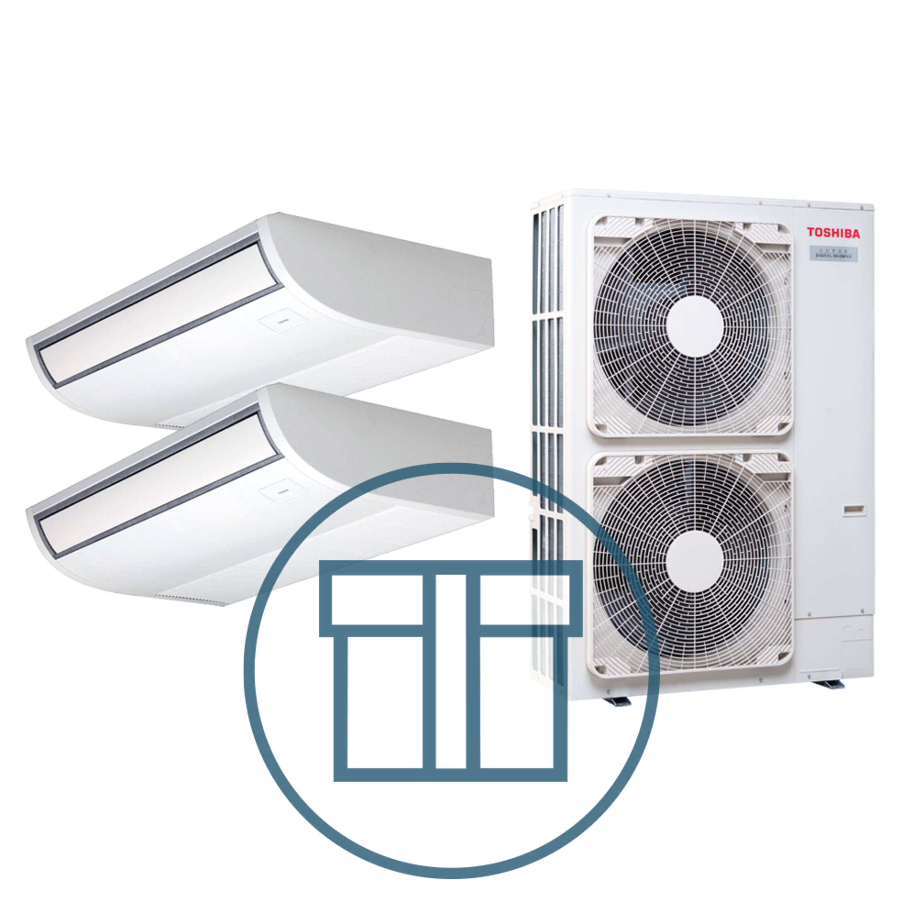 Super Digital Inverter 1103 m/ 2 x takmodell, systempakke luft-luft varmepumpe