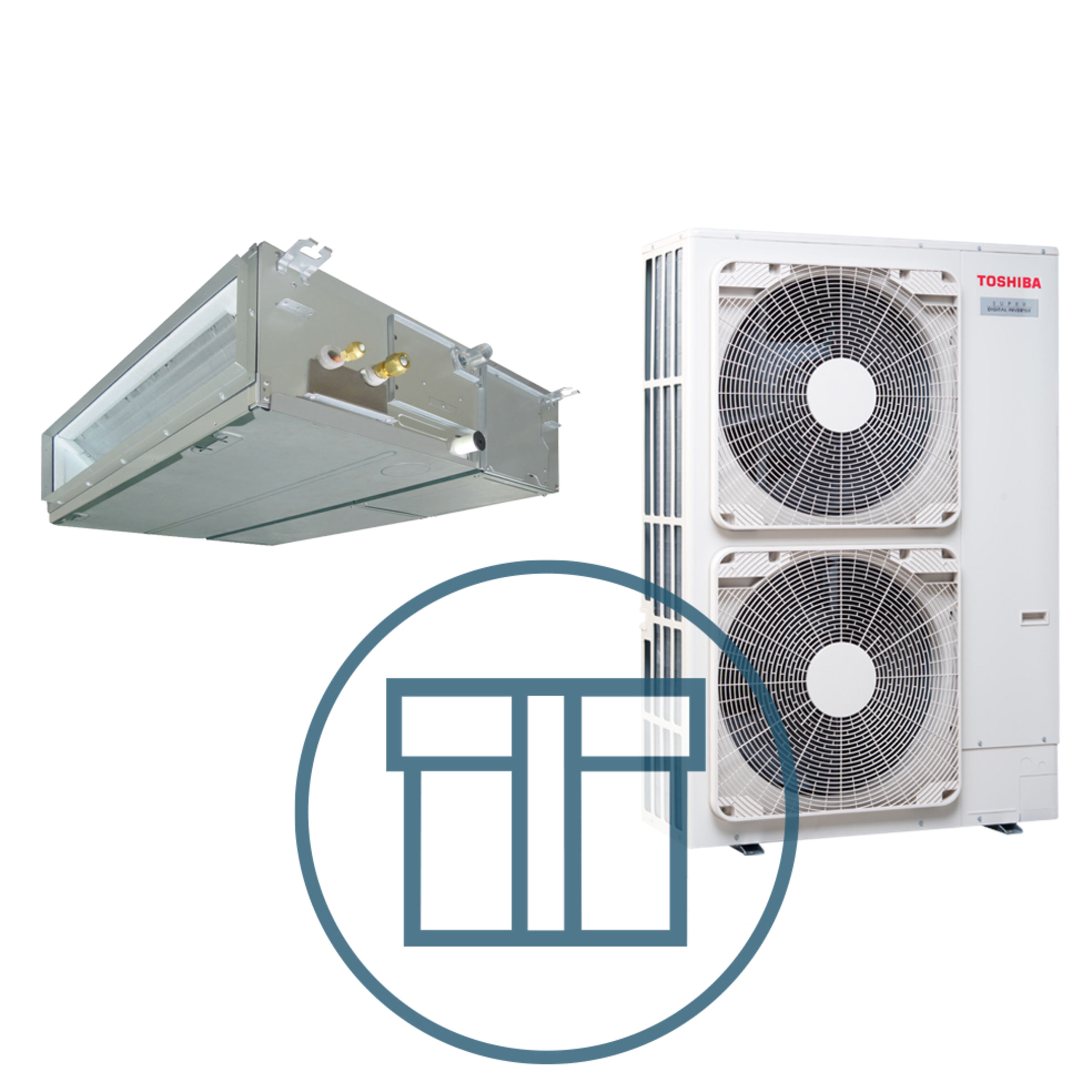 Super Digital Inverter 1403 m/ kanalmodell, systempakke luft-luft varmepumpe