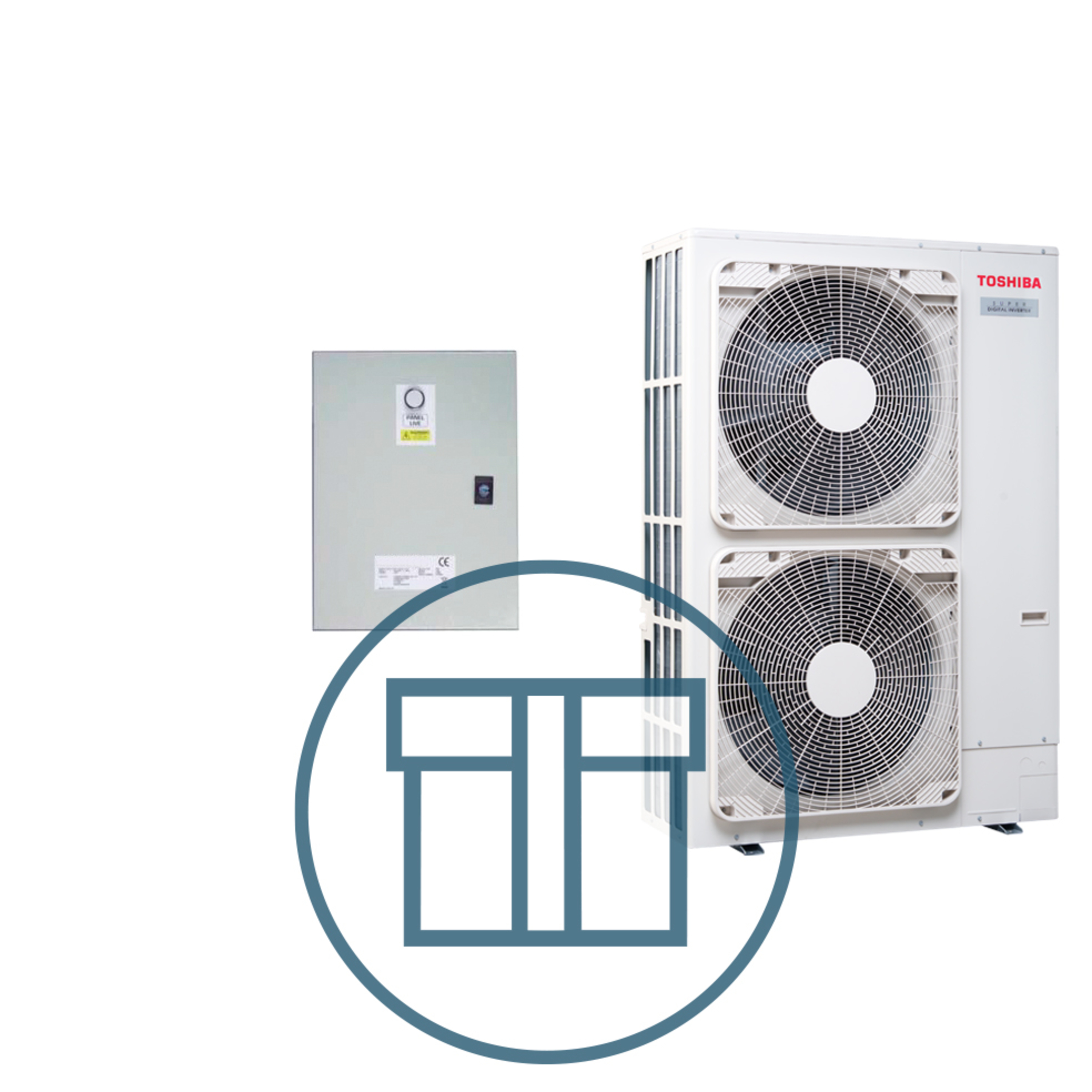 Super Digital Inverter 1403 m/ styringsskap DX, systempakke luft-luft varmepumpe