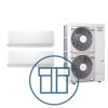 Super Digital Inverter 1403 m/ 2 x kompakt veggmodell, systempakke luft-luft varmepumpe