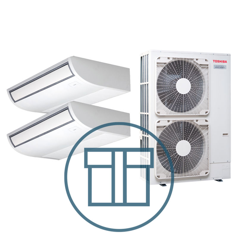 Super Digital Inverter 1403 m/ 2 x takmodell, systempakke luft-luft varmepumpe
