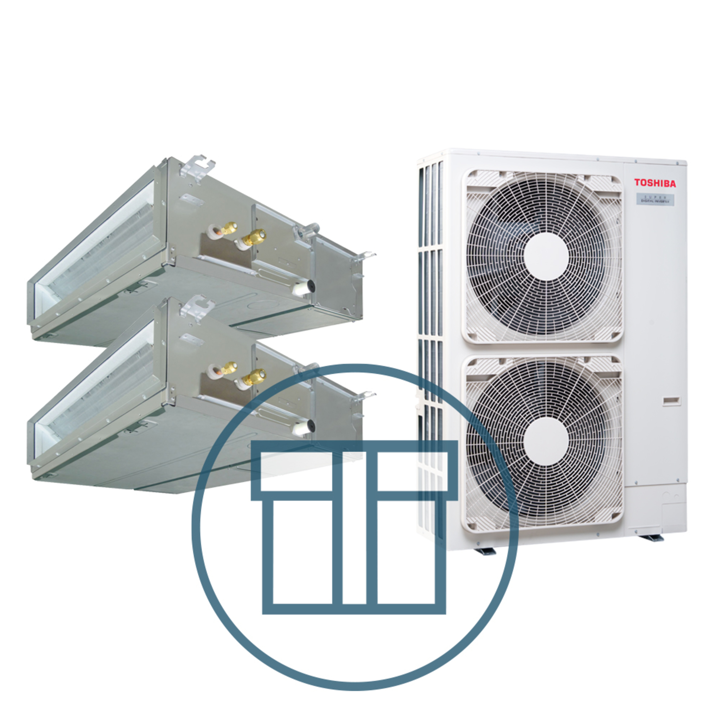 Super Digital Inverter 1403 m/ 2 x kanalmodell, systempakke luft-luft varmepumpe