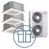 Super Digital Inverter 1603 m/ 3 x 4-veis minikassett, hvit, systempakke luft-luft varmepumpe