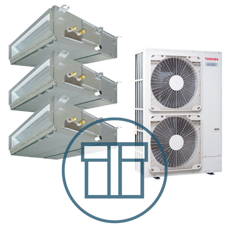 Super Digital Inverter 1603 m/ 3 x kanalmodell, systempakke luft-luft varmepumpe