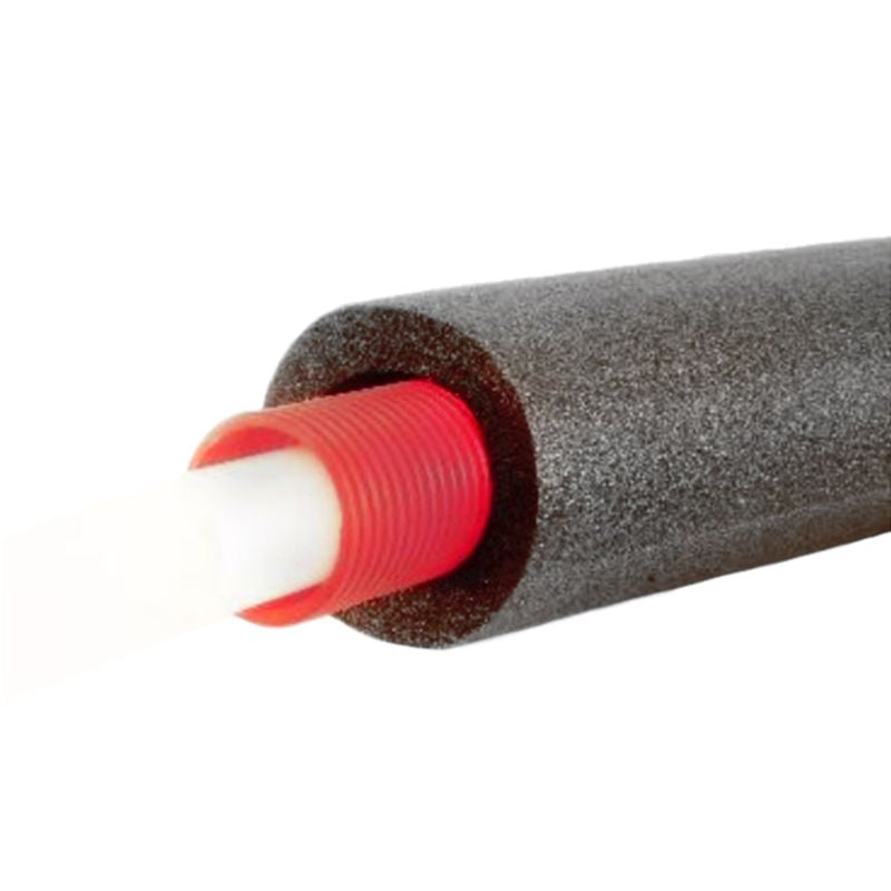 20x2,0 mm PEXa-varmerør i rør, sort, med 13 mm isolasjon, 50 m rørkveil