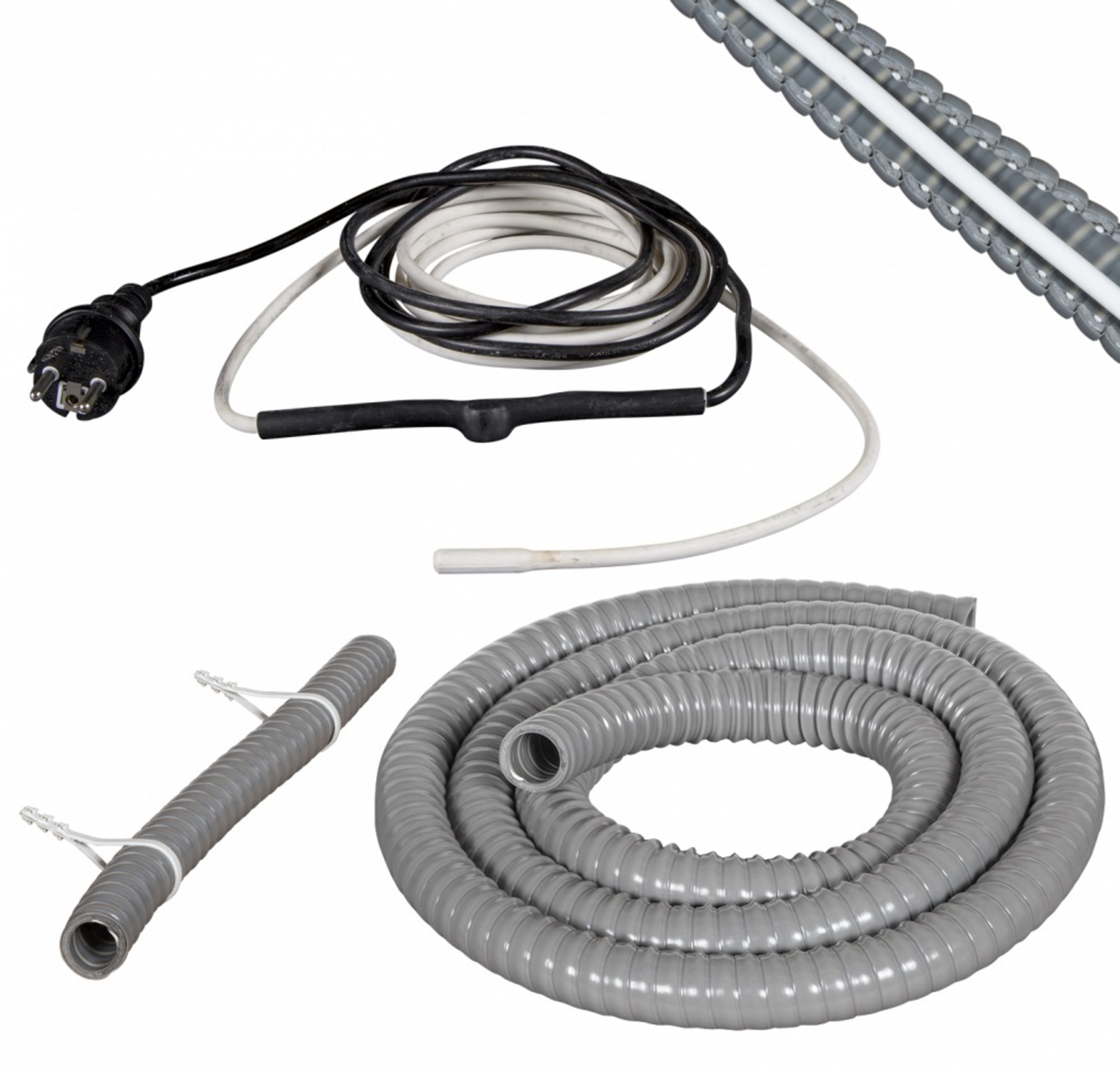 Isolert slange m/ varmekabel, 1 meter, 15 W