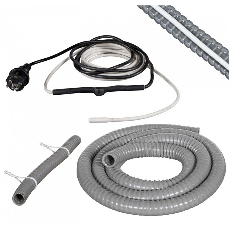 Isolert slange m/ varmekabel, 1 meter, 15 W