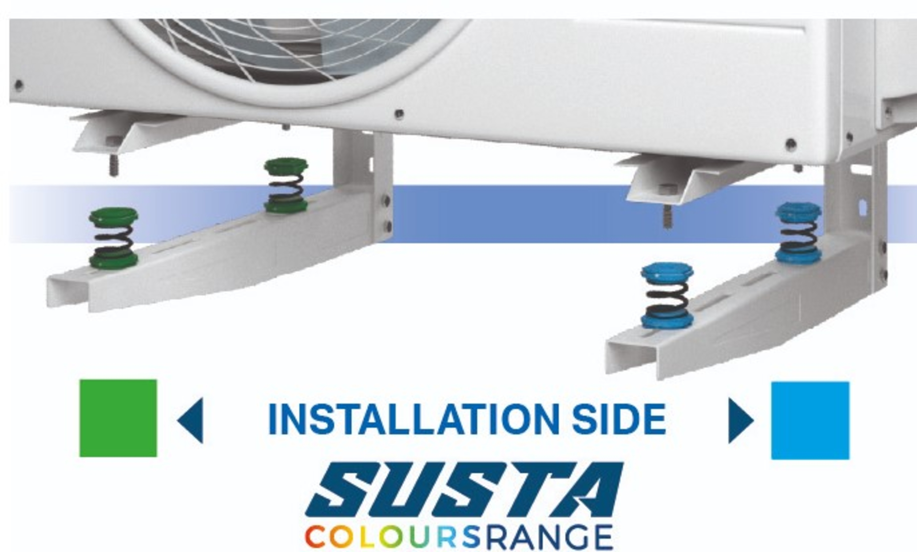 Spiralfjær vibrasjonsdempere, Susta, 4 stk, maks. 55 kg