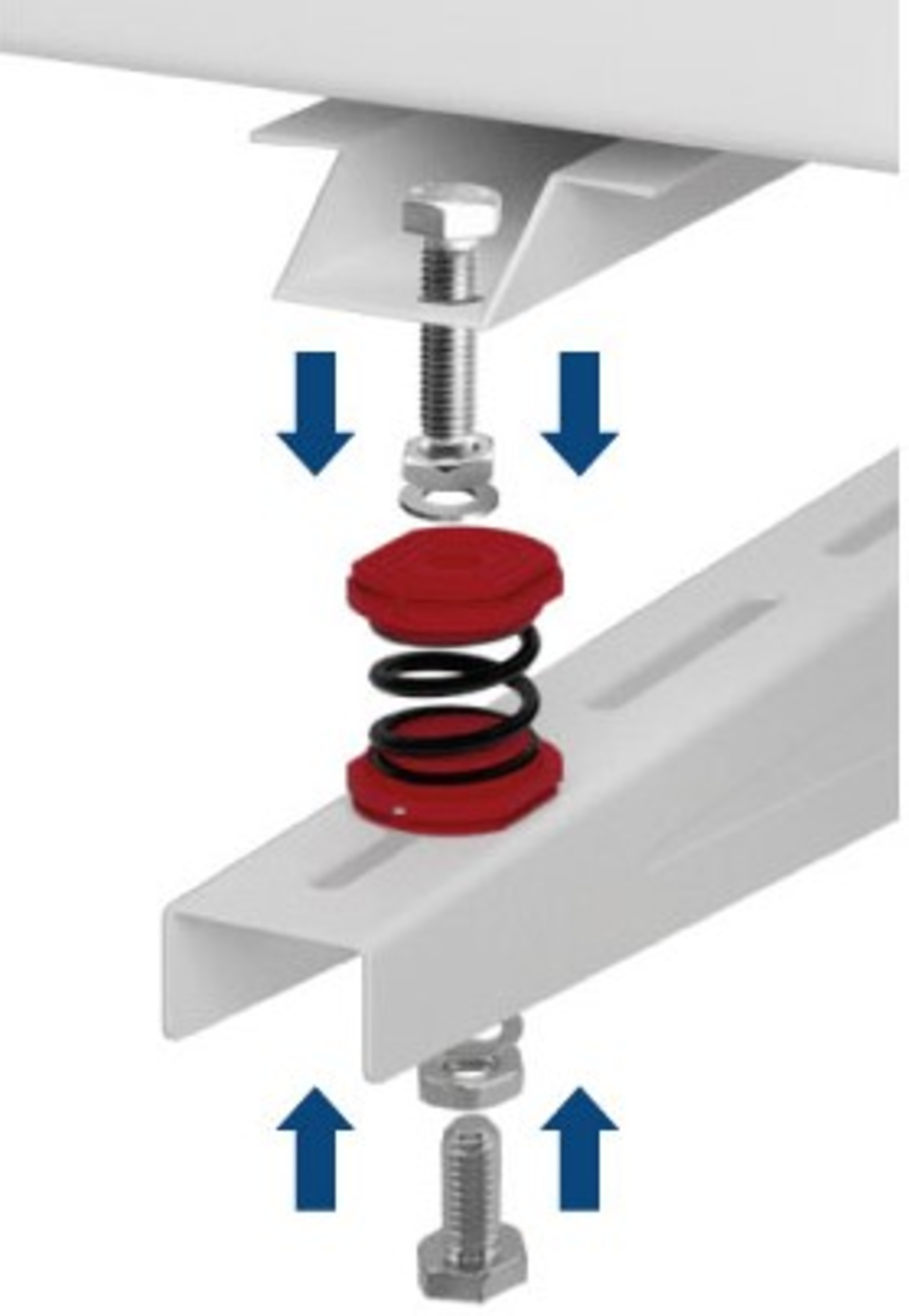Spiralfjær vibrasjonsdempere, Susta, 4 stk, maks. 55 kg