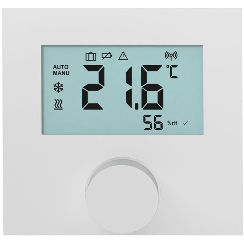 Tr&#229;dl&#248;s romtermostat Alpha Smartware LCD, hvit