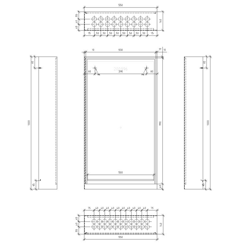 Fordelerskap VTS-140, 550x1000 mm, RAL9016