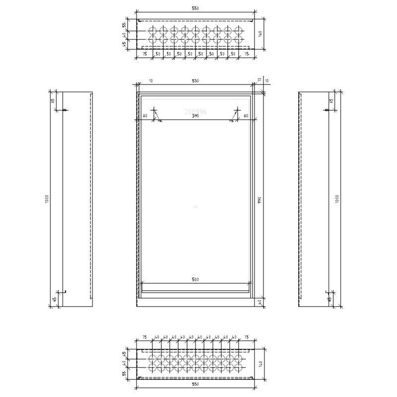 Fordelerskap VTS-140, 550x1000 mm, RAL9016