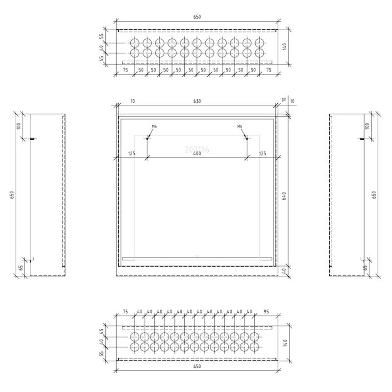 Fordelerskap VTS-140, 650x650 mm, RAL9016
