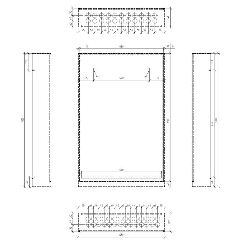 Fordelerskap VTS-140, 650x1000 mm, RAL9016