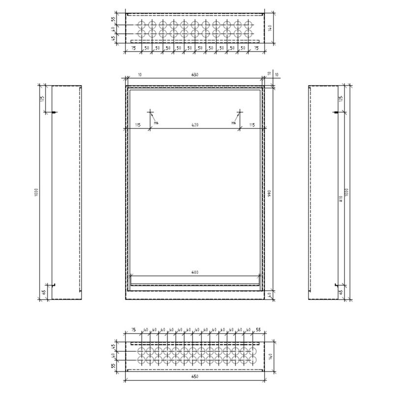 Fordelerskap VTS-140, 650x1000 mm, RAL9016