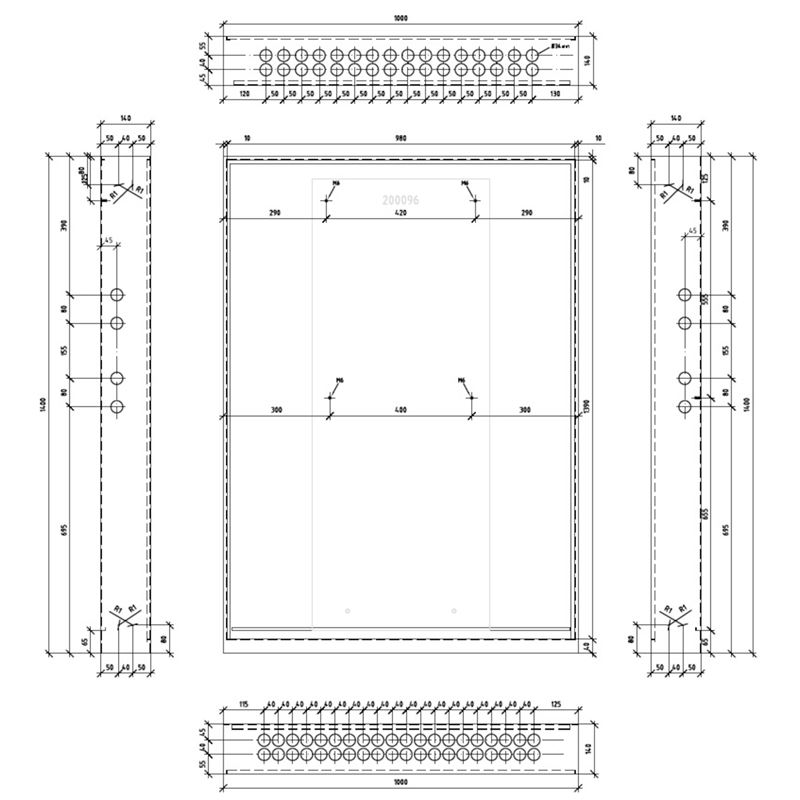 Fordelerskap VTS-140, 1000x1400 mm, RAL9016