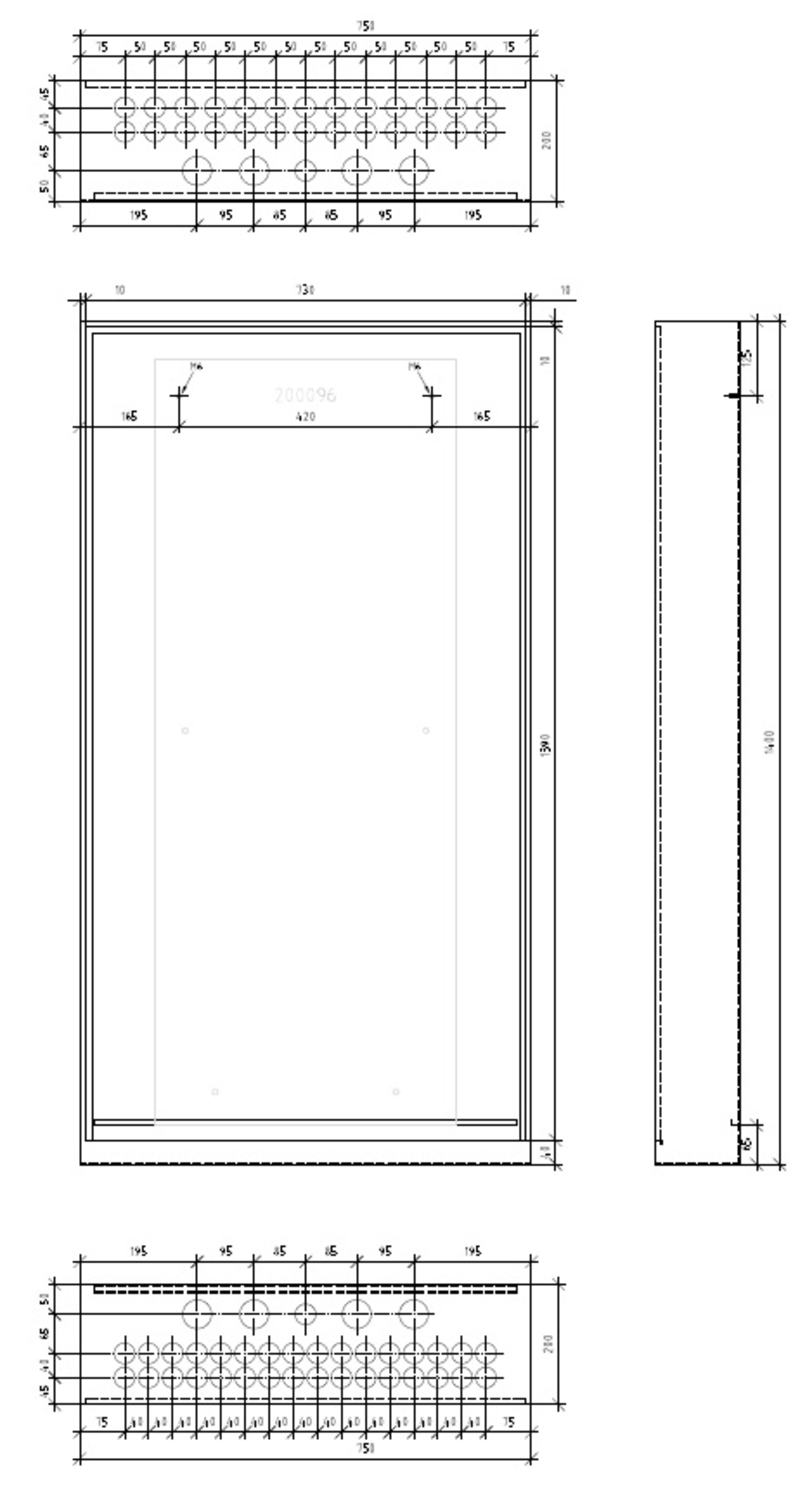 Stigerskap VTS/S-200, 750x1400 mm, RAL9016