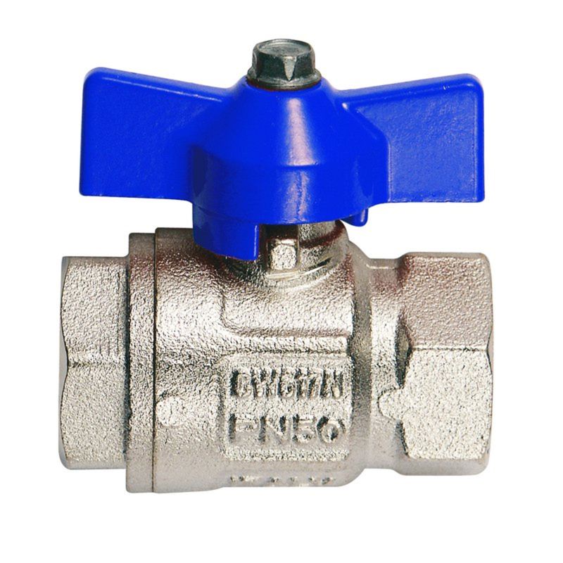 Kuleventil 3/4" innv. gjenger, blått grep