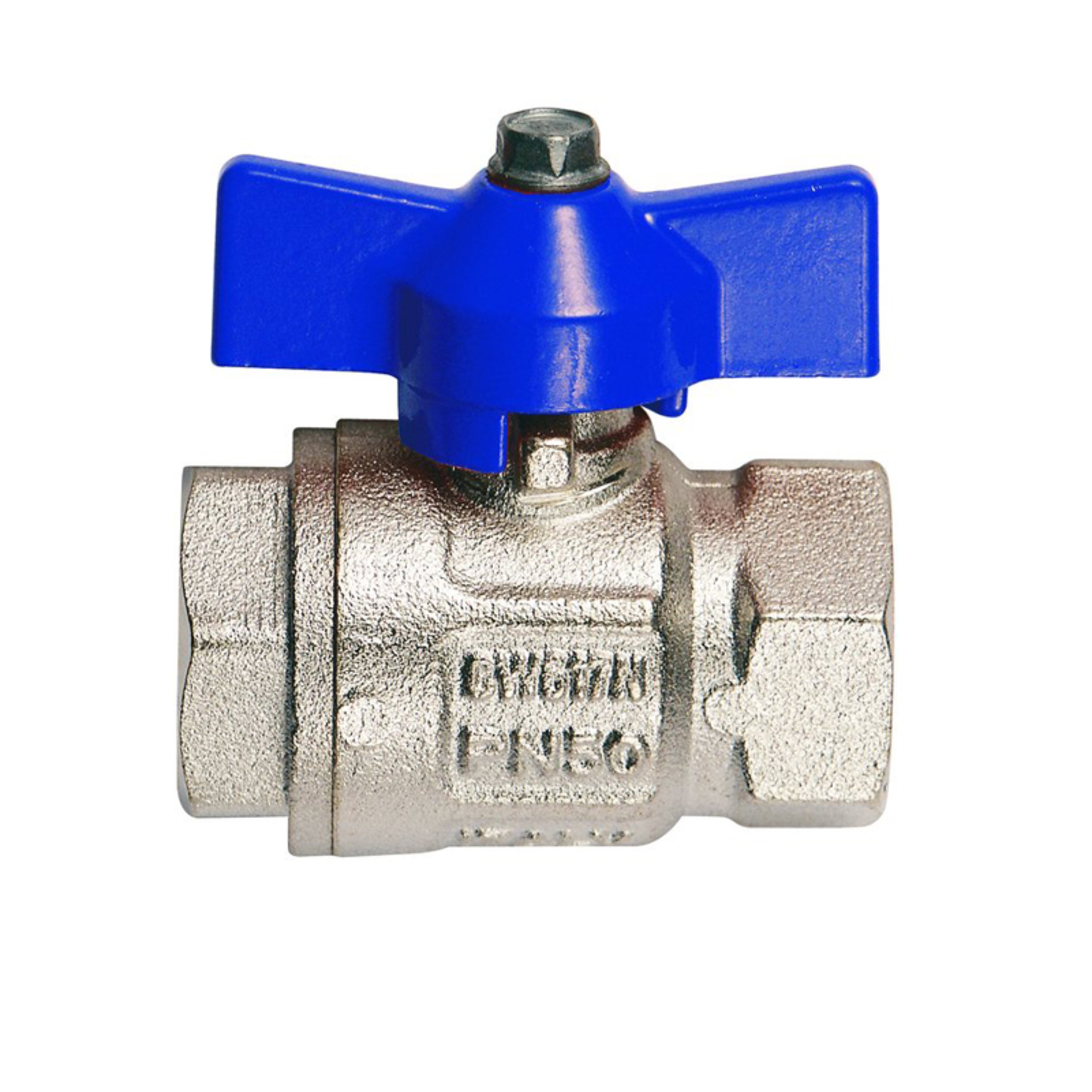 Kuleventil 3/4" innv. gjenger, blått grep