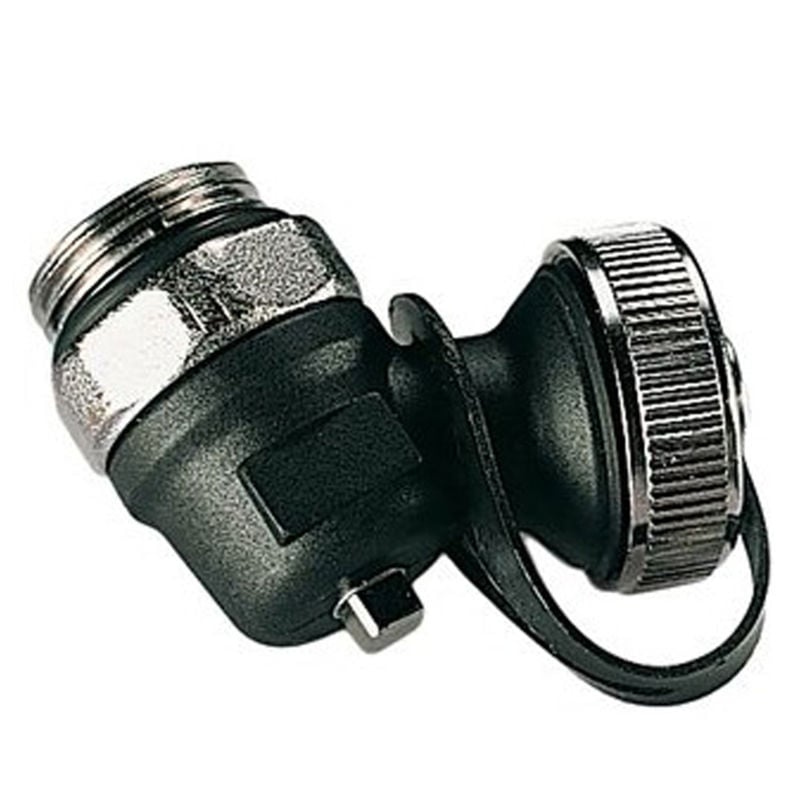 Påfyllings-/avtappningsventil m/ O-ring, 1/2" x 3/4" utv. gjenger