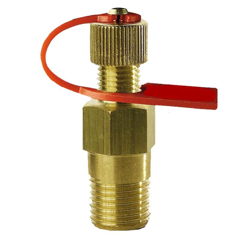 Kort målenippel blå, 1/4" utv. gjenger