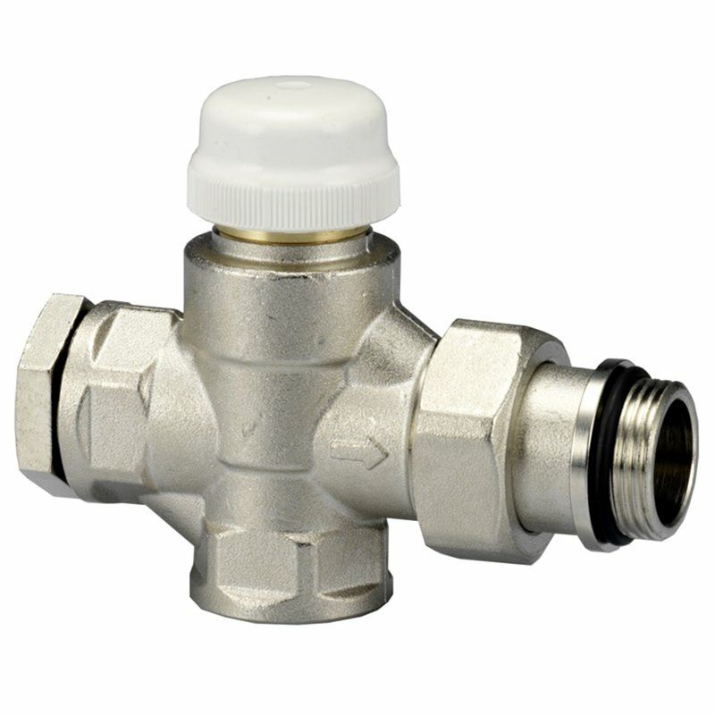 Termostatventil, rett/i vinkel, 3/4&quot;  x 3/4&quot; innv./utv. gjenger