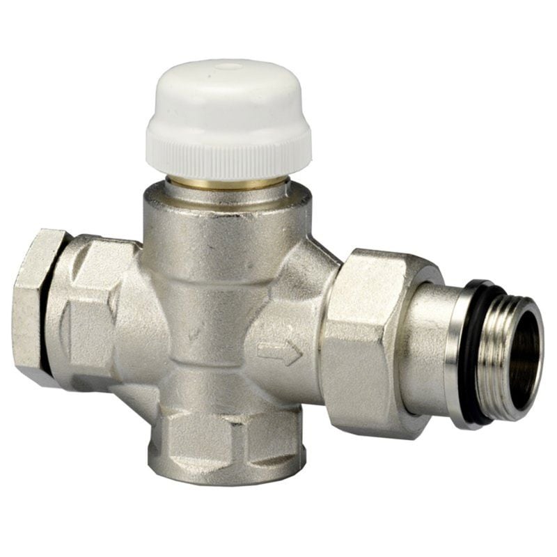 Termostatventil, rett/i vinkel, 3/4" x 3/4" innv./utv. gjenger