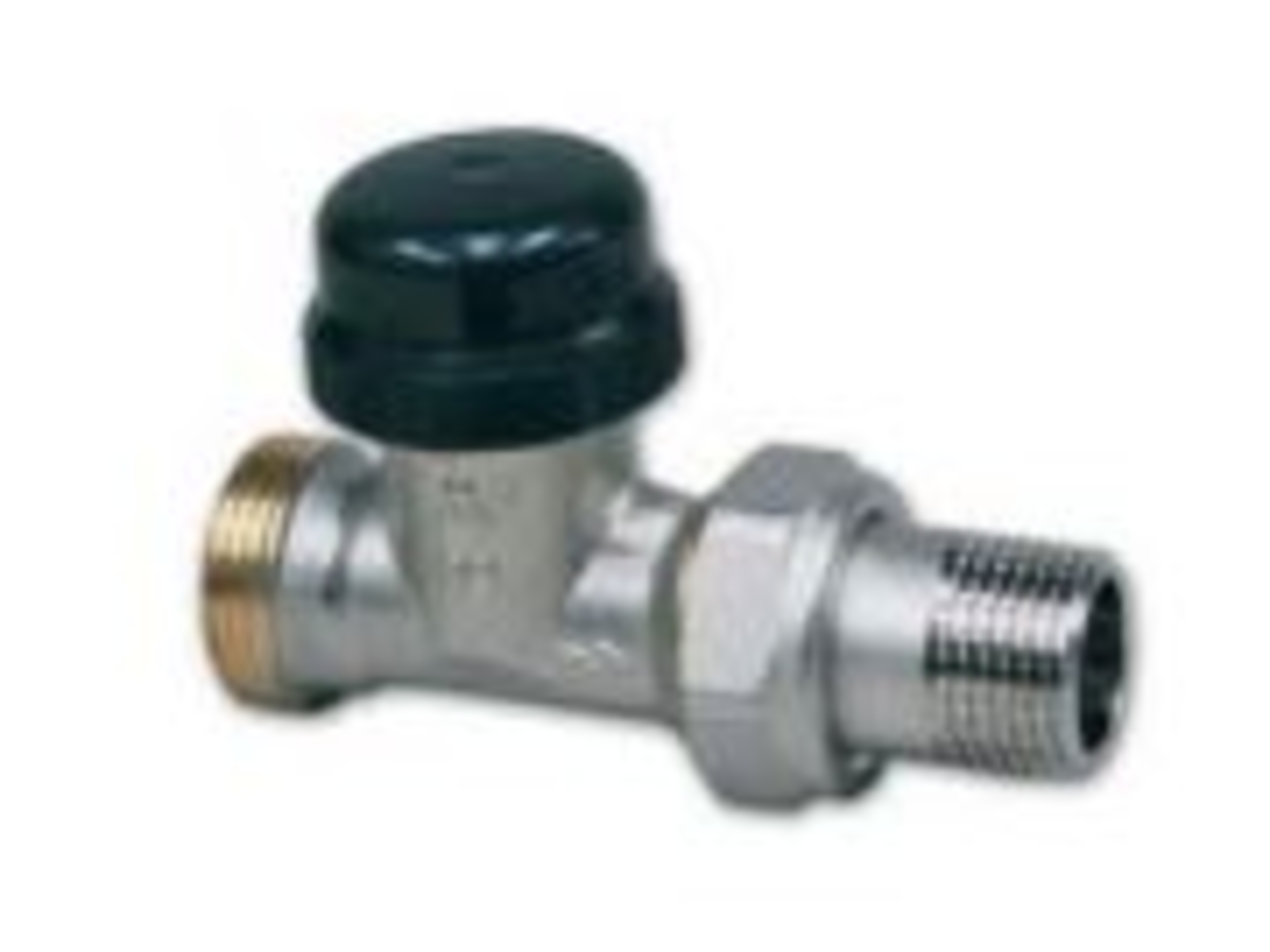 Termostatventil rett med justerbar Kv N, M24 x 1/2" utv. gjenger