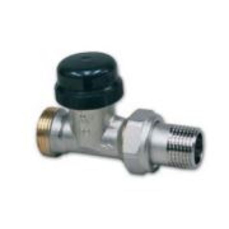 Termostatventil rett med justerbar Kv N, M24 x 1/2" utv. gjenger