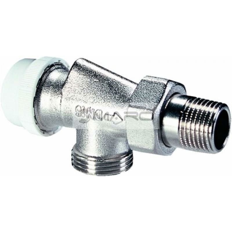 Termostatventil omv. i vinkel med justerbar Kv N, M24 x 1/2" utv. gjenger
