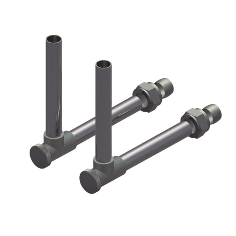 Forkrommet og vinklet avstengingsventil Ø15 m/koblingssett, Fe/Cu DN15