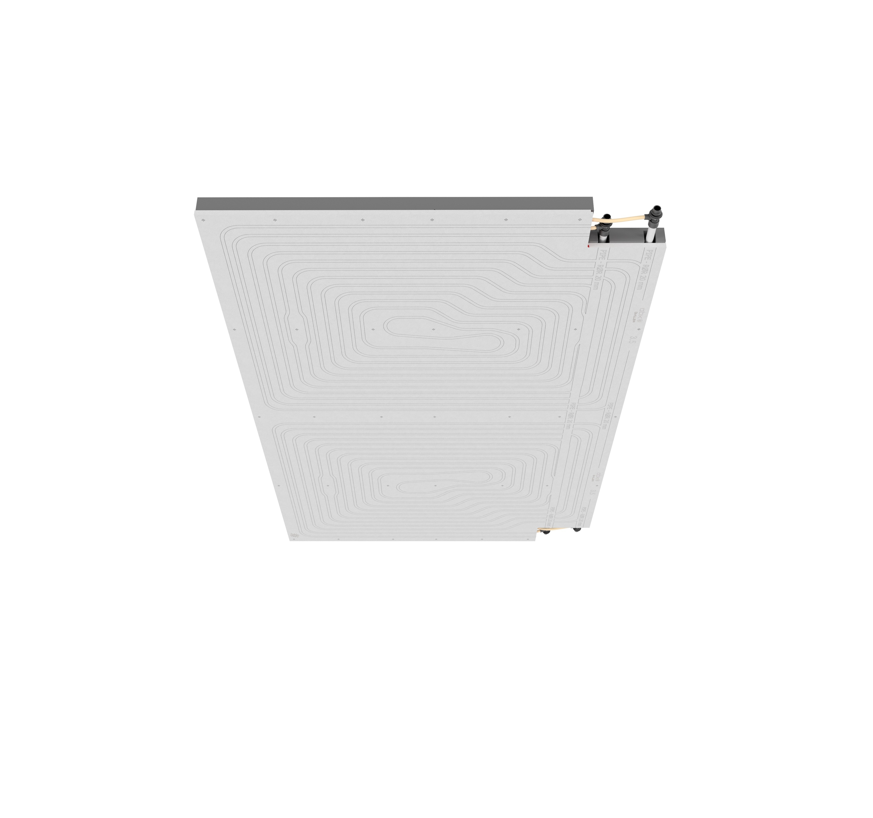 Leonardo / Click&amp;Safe kjøletakplate, c-c 3,5 cm, 200x2000x60mm, 2,4 m²