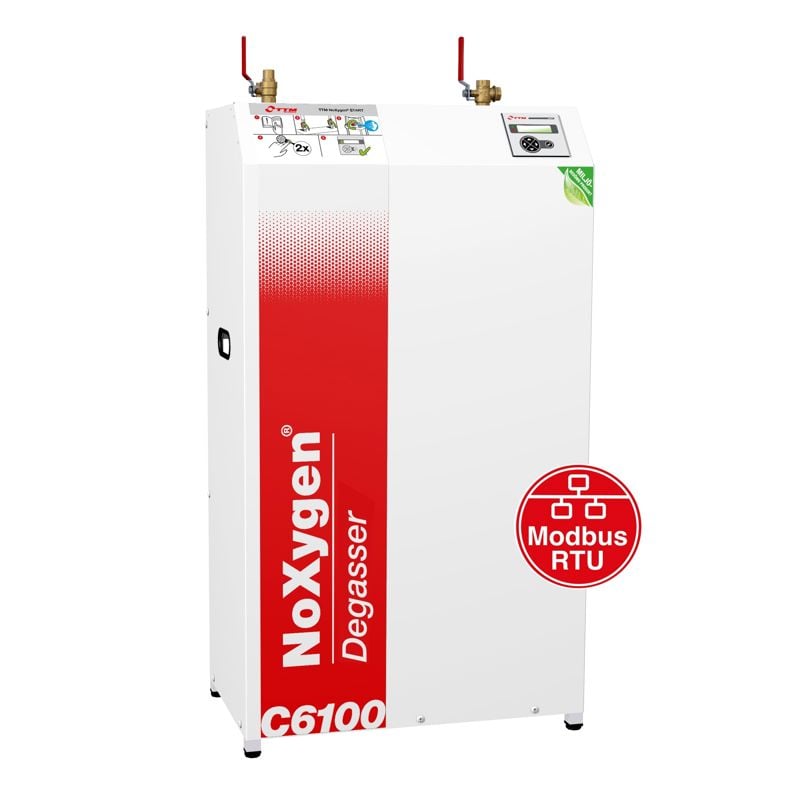 Vakuumavgasser, TTM Noxygen C6100 Modbus, drift 0 til 70°C, driftstrykk min. 4 bar, maks. 10 bar