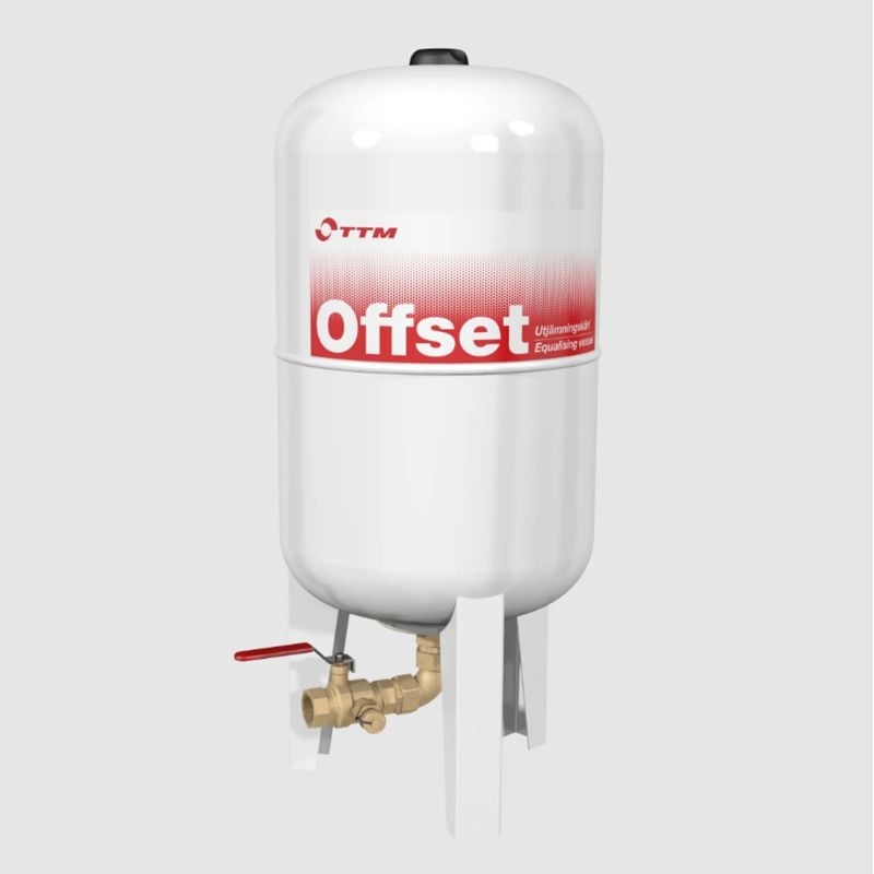 Utjevningskar TTM Offset, 60 l gulvstående, PN10