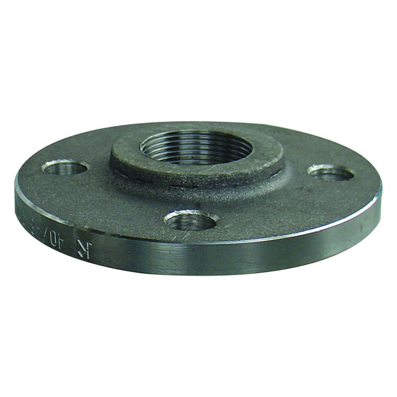 Gjengeflenskrage stål, sort, 1 1/2" innv. gjenger