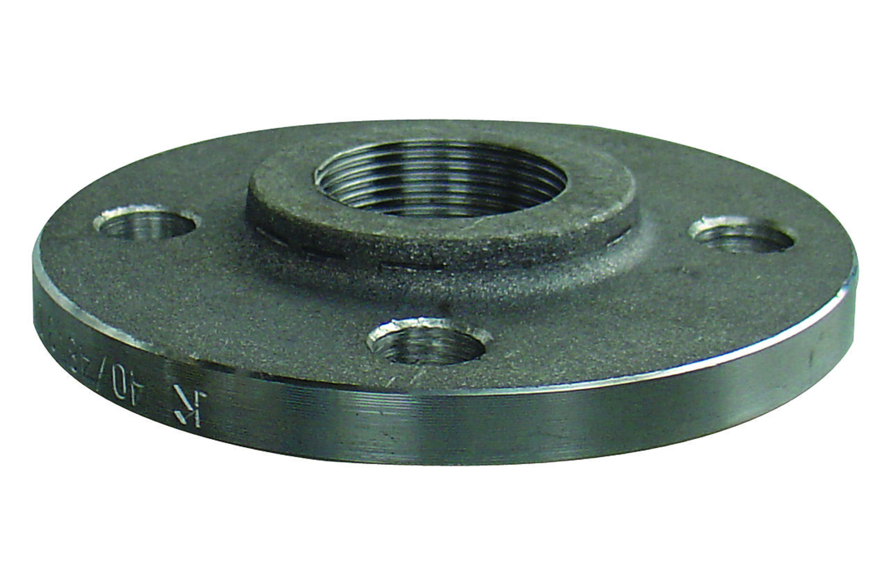 Gjengeflenskrage stål, sort, 1 1/2" innv. gjenger