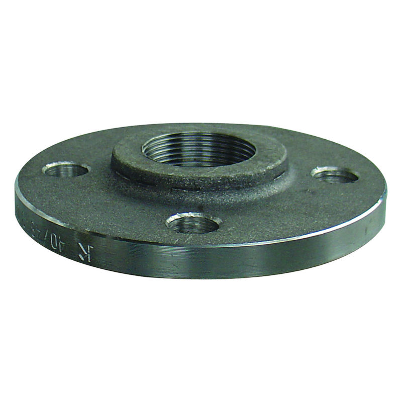 Gjengeflenskrage stål, sort, 1 1/2" innv. gjenger