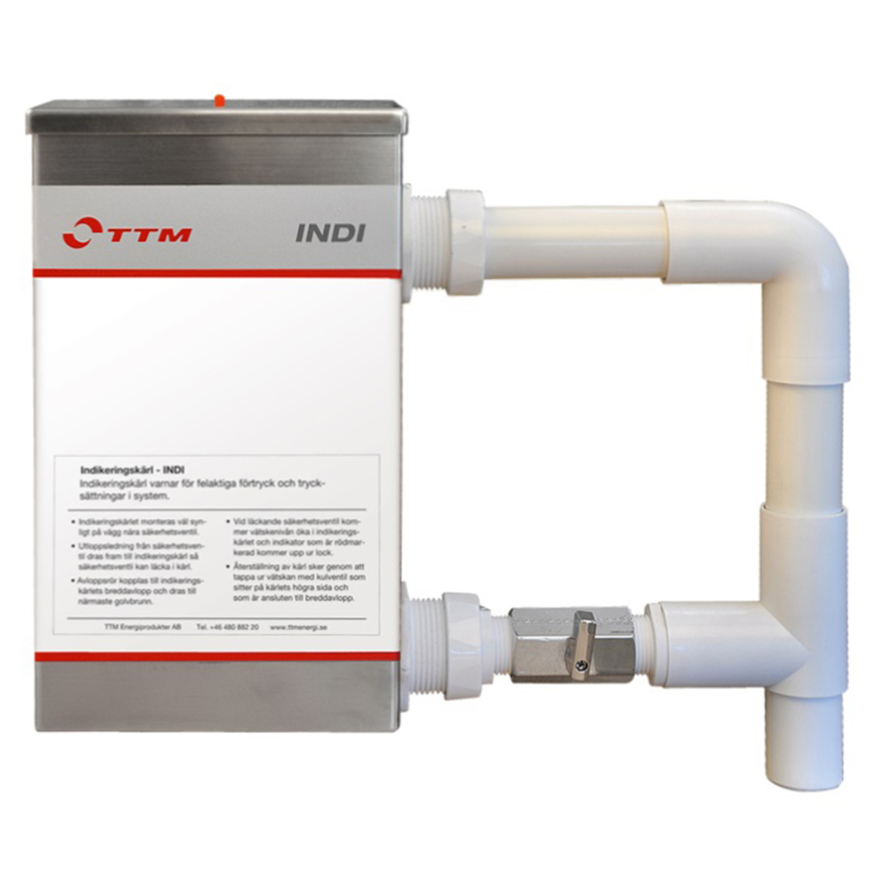 Indikeringskar for lekkende sikkerhetsventiler