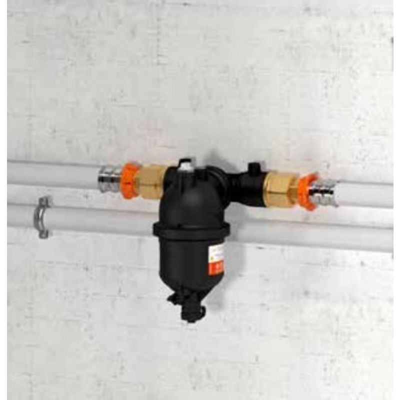 Magnetfilter Dirtstop XL m/ isolasjon, inkl. 2x magnetstaver og avst. ventiler, 1" innv. gjenger