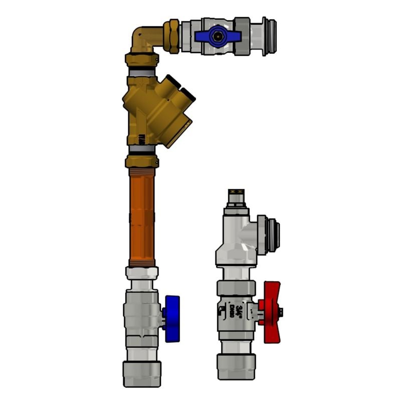 Fordelersett med plass for energimåler og 3/4" dynamisk ventilkropp, 26x3 mm alpex