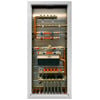 Kombiskap med ramme og dør, rørsett og fordelere, 7 GV, 5 KV, 3 VV, 1480x550x108 mm