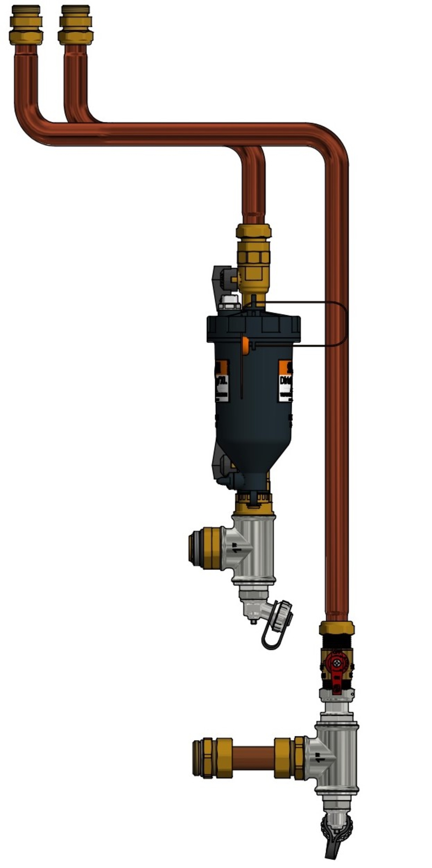 Rørsett for boligsentral G2 med Ø22 mm kobberrør