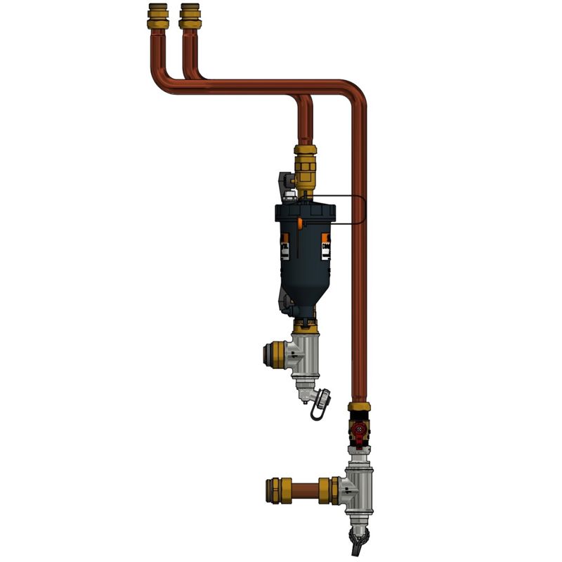 Rørsett for boligsentral G2 med Ø22 mm kobberrør