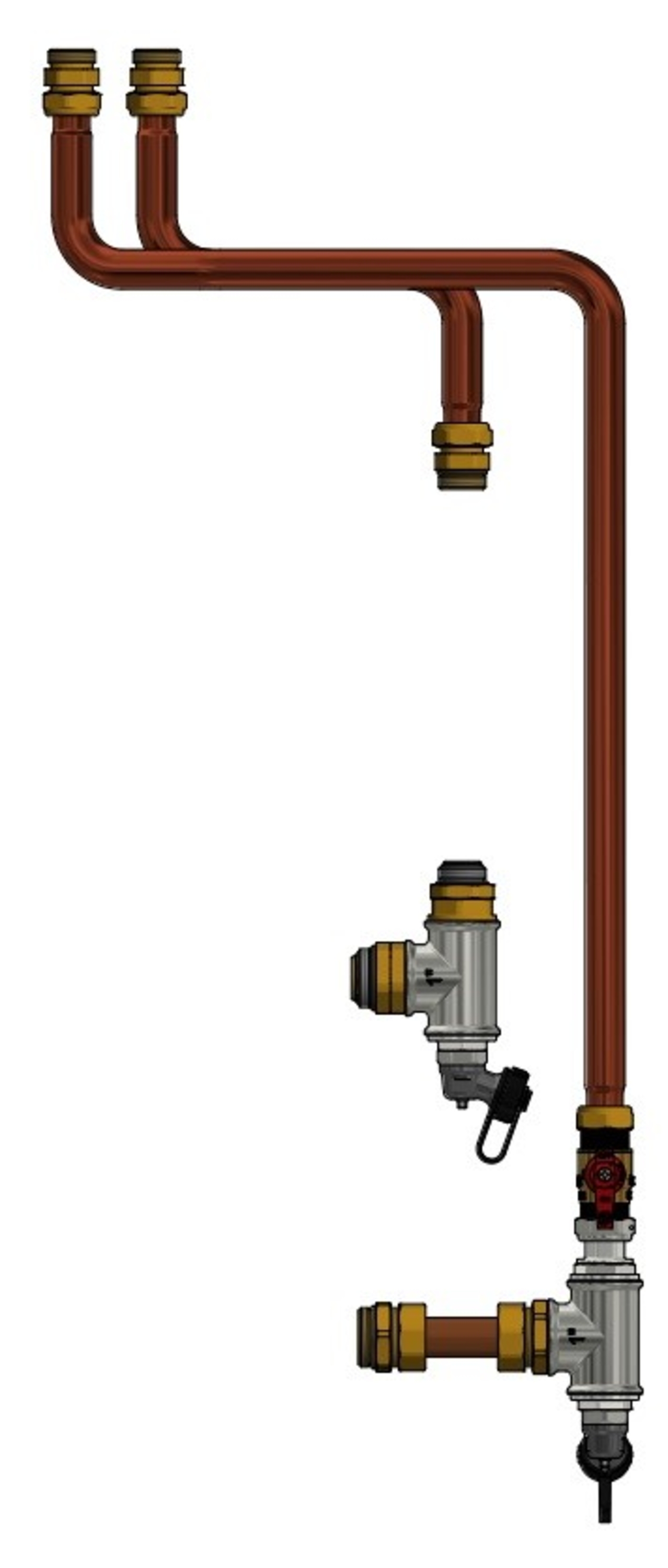Rørsett for boligsentral G2 med Ø22 mm kobberrør