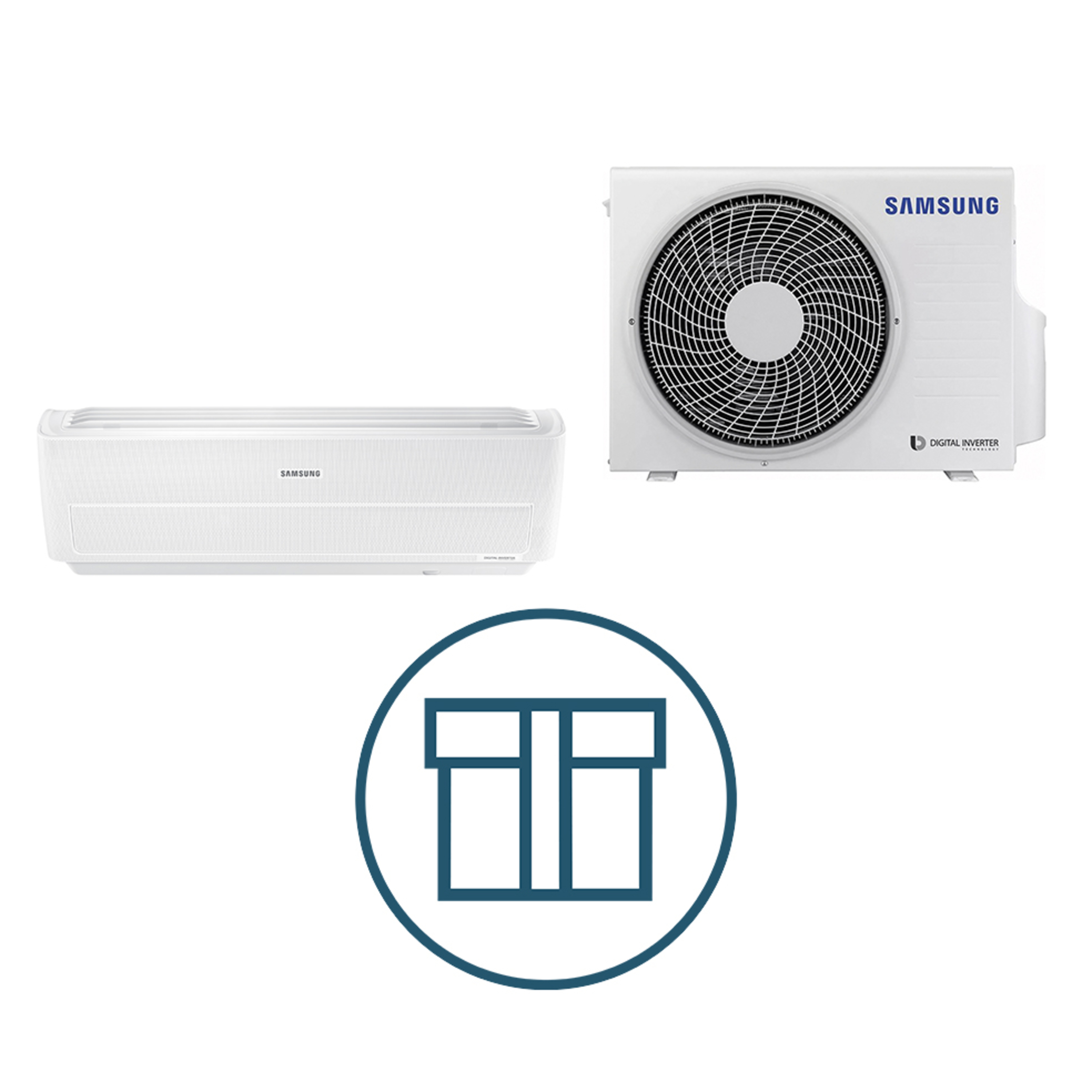 CAC Wind free, Høy vegg, R32, systempakke luft-luft varmepumpe