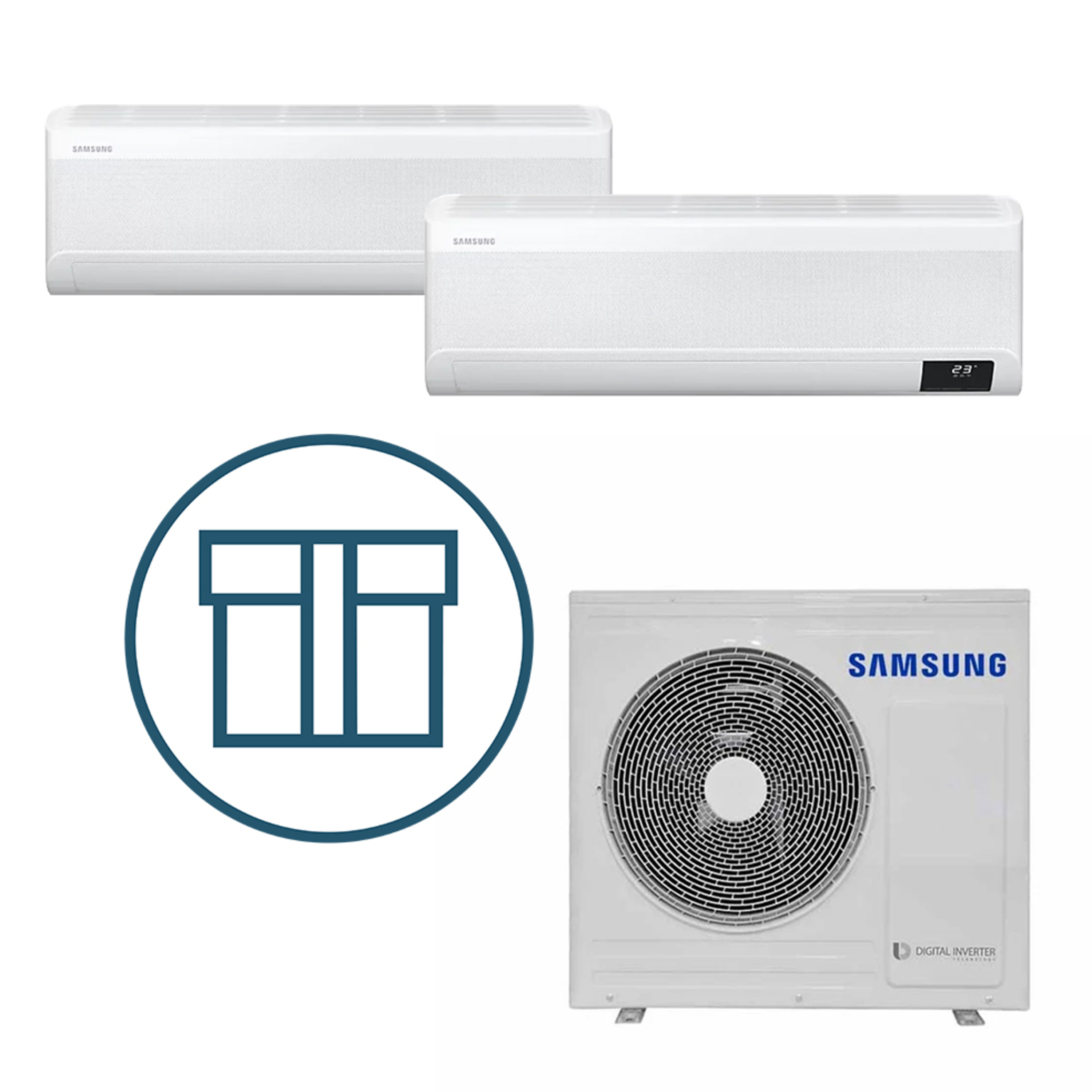 Systempakke luft-luft Samsung, Multisplitt 068 med høy vegg - R32