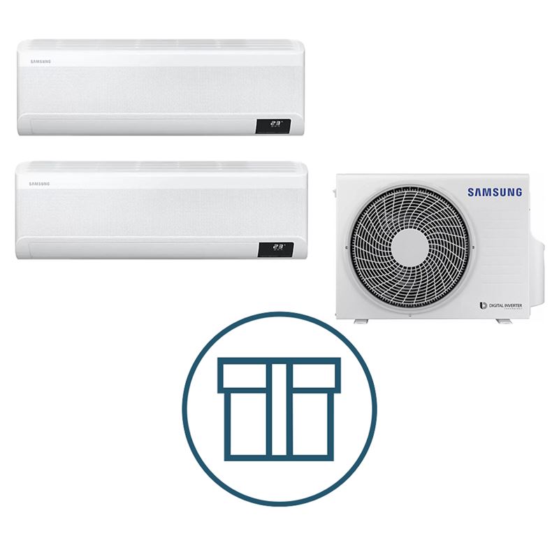 Systempakke luft-luft Samsung, Multisplitt 050 med h&#248;y vegg - R32