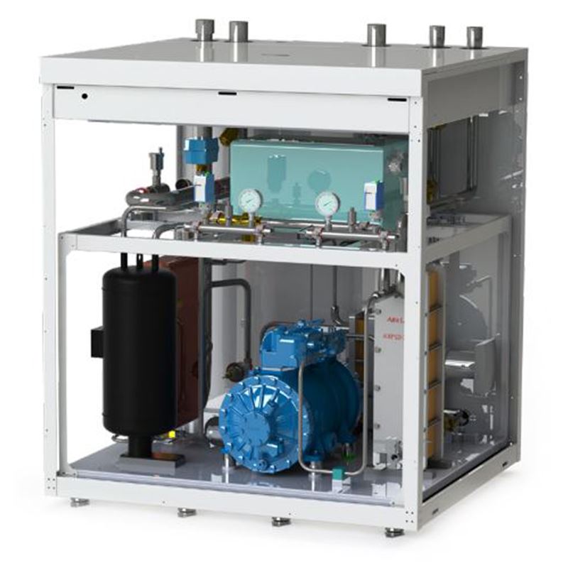 Geoheat 18, nom. varmeeffekt 17,6 kW, 3~ 400 V, CO2 v&#230;ske-vann tappevannsvarmepumpe