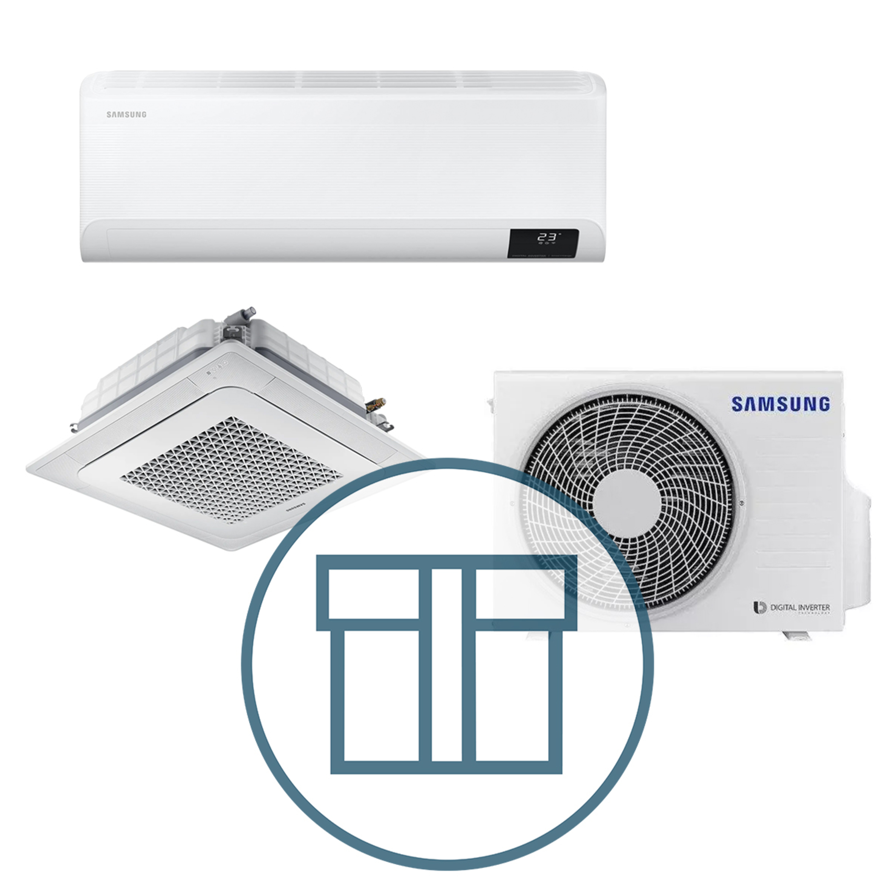 Systempakke luft-luft, Multisplitt 052 med Luzon 18 høy vegg + kassett